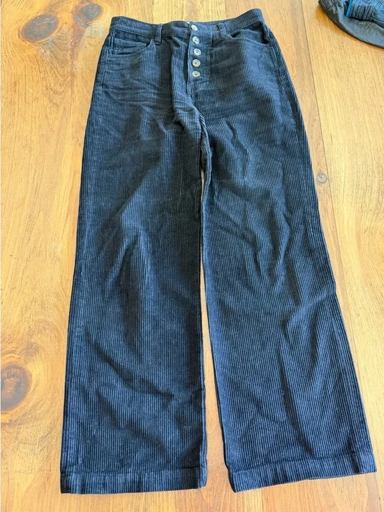 Reformation black corduroy pants size 26 perfect condition smoke pet free home - Picture 2 of 5